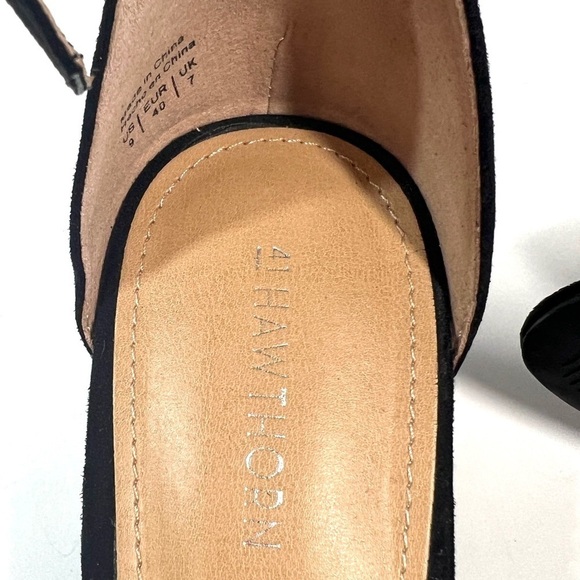 41 Hawthorn black suede block heel sandals size 9 - Picture 5 of 6